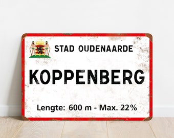 Koppenberg - Vintage Style Ronde van Vlaanderen Fietsbord - Cadeau voor fietser