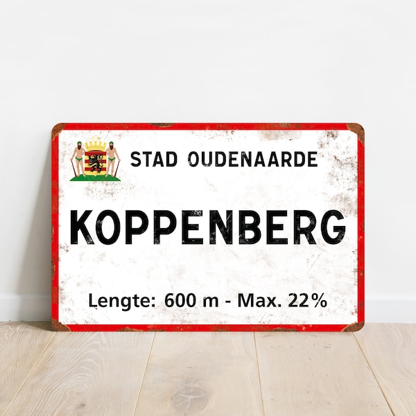 Koppenberg - Vintage Style Ronde van Vlaanderen Fietsbord - Cadeau voor fietser