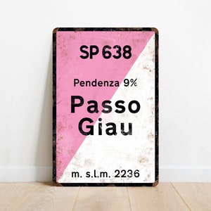 Passo Giau - Vintage Style Cycling Road Sign Plaque - Cadeau voor fietser