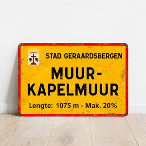 Muur van Geraardsbergen - Cartello ciclistico del Giro delle Fiandre in stile vintage - Cadeau voor fietser