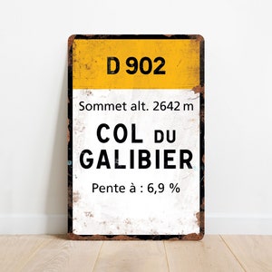 Col du Galibier - Vintage Style Tour de France Fietsbord - Cadeau voor fietser