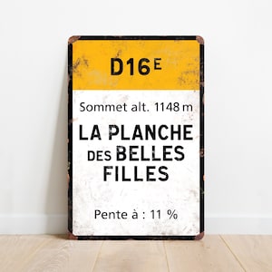 La Planche des Belles Filles - Vintage Style Tour de France Cycling Sign Plaque - Cadeau voor fietser