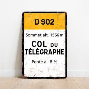Col du Télégraphe - Vintage Style Tour de France Cycling Sign - Gift for Cyclist