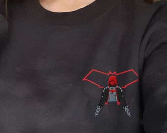 Sudadera con capucha roja bordada / Sudadera Jason Todd