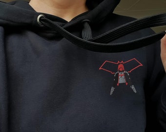 Sudadera con capucha roja bordada / Sudadera con capucha Jason Todd