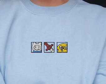 Adventure Time Sweatshirt bestickt | Finn Jake BMO Sweatshirt