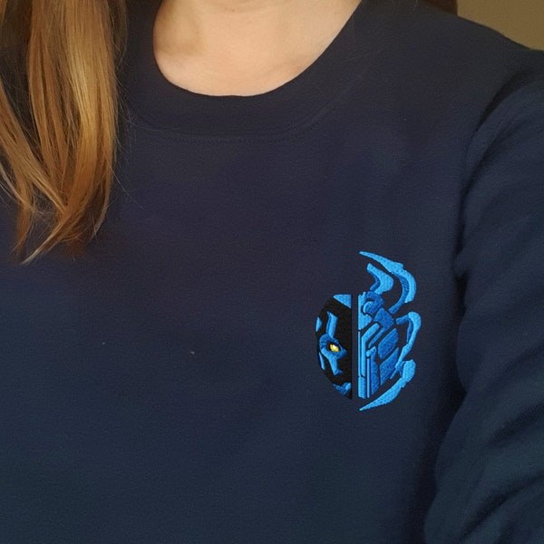 Embroidered Blue Beetle Sweatshirt