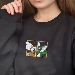 Embroidered Gremlins Sweatshirt | Gremlins movie | Gizmo sweatshirt | Christmas sweatshirt | Christmas embroider | Gremlins embroidery