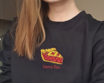 Embroidered Twin Peaks Sweatshirt | Agent Cooper Sweatshirt | Agent Cooper Gift | Twin Peaks Gift | Twin Peaks Cherry Pie