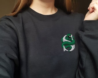 Embroidered Slytheri Sweatshirt | Draco Sweatshirt | Snake Sweatshirt | Wizard Snake | Potter Sweatshirt