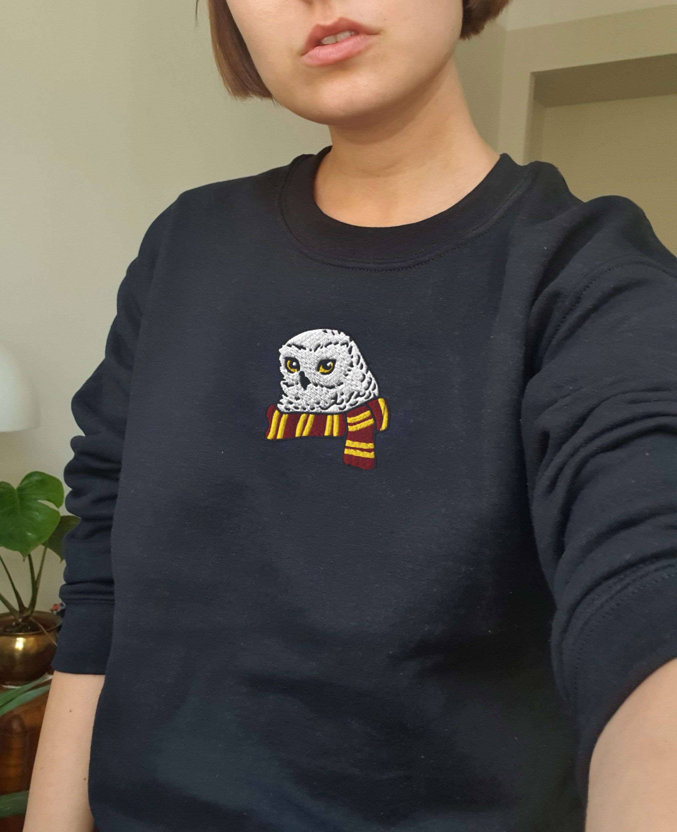 Embroidered Hedwig Sweatshirt | White Owl Sweatshirt | Snowy Owl Sweatshirt | Potter Owl | HP embroi