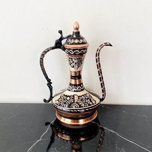 Copper Jug, Handmade Drinker,Ottoman Jug,BlackPitcher,Patterned Pitcher,Decorative Pitcher,Turkish Jug, Souvenir, Presentation,Wedding Gift