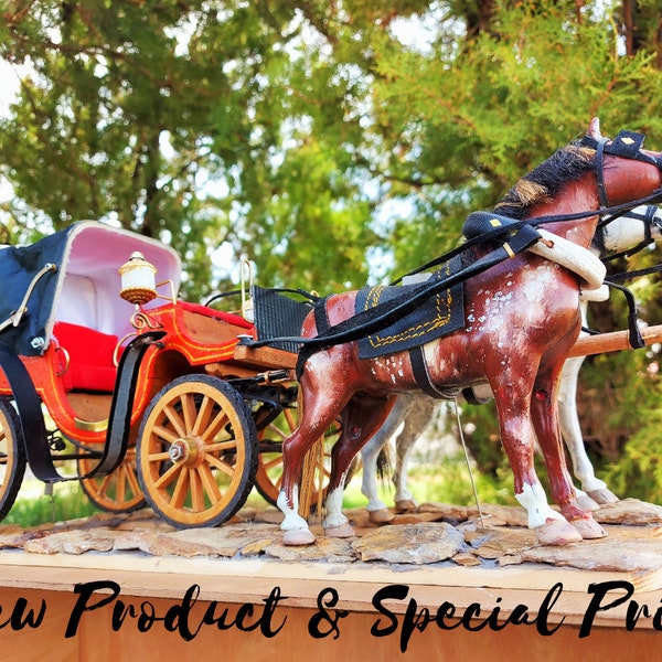 Home Decoration Car, Handmade Horse Carriage, Old Style Car Miniature, Dragon Carriage, Wooden Cart,Cave Carts and Wagons,Village Miniatures