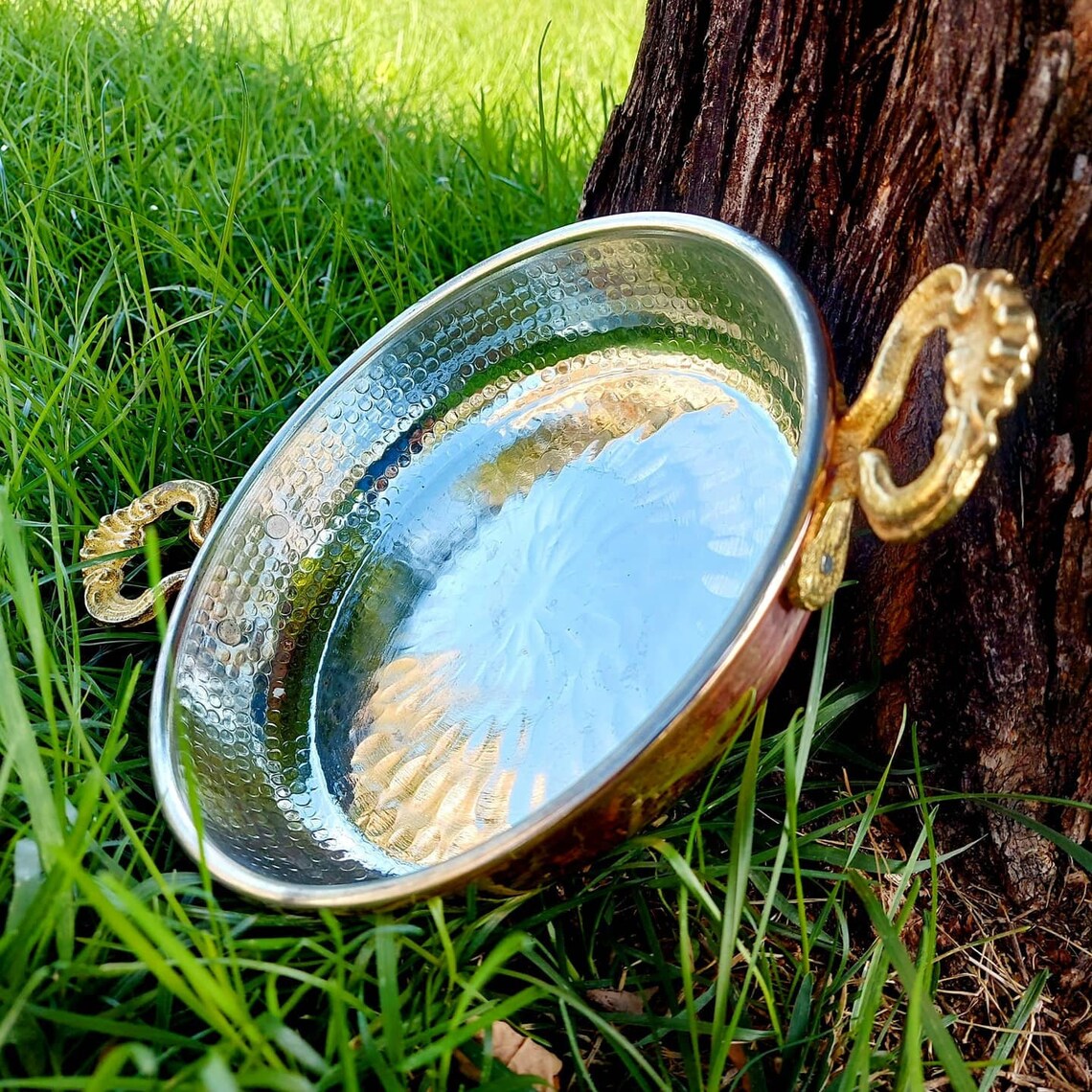 Five Piece Copper Pan Set Pan Cooking Pan Handmade Etsy