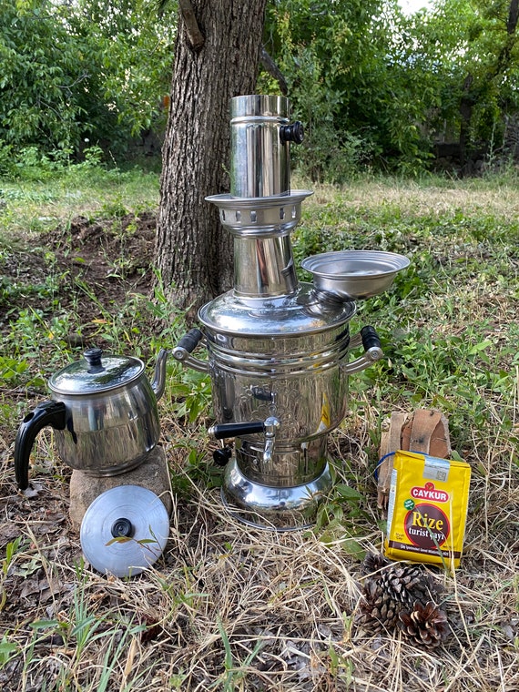 Samovar firewood  Set with stainless steel teapot
