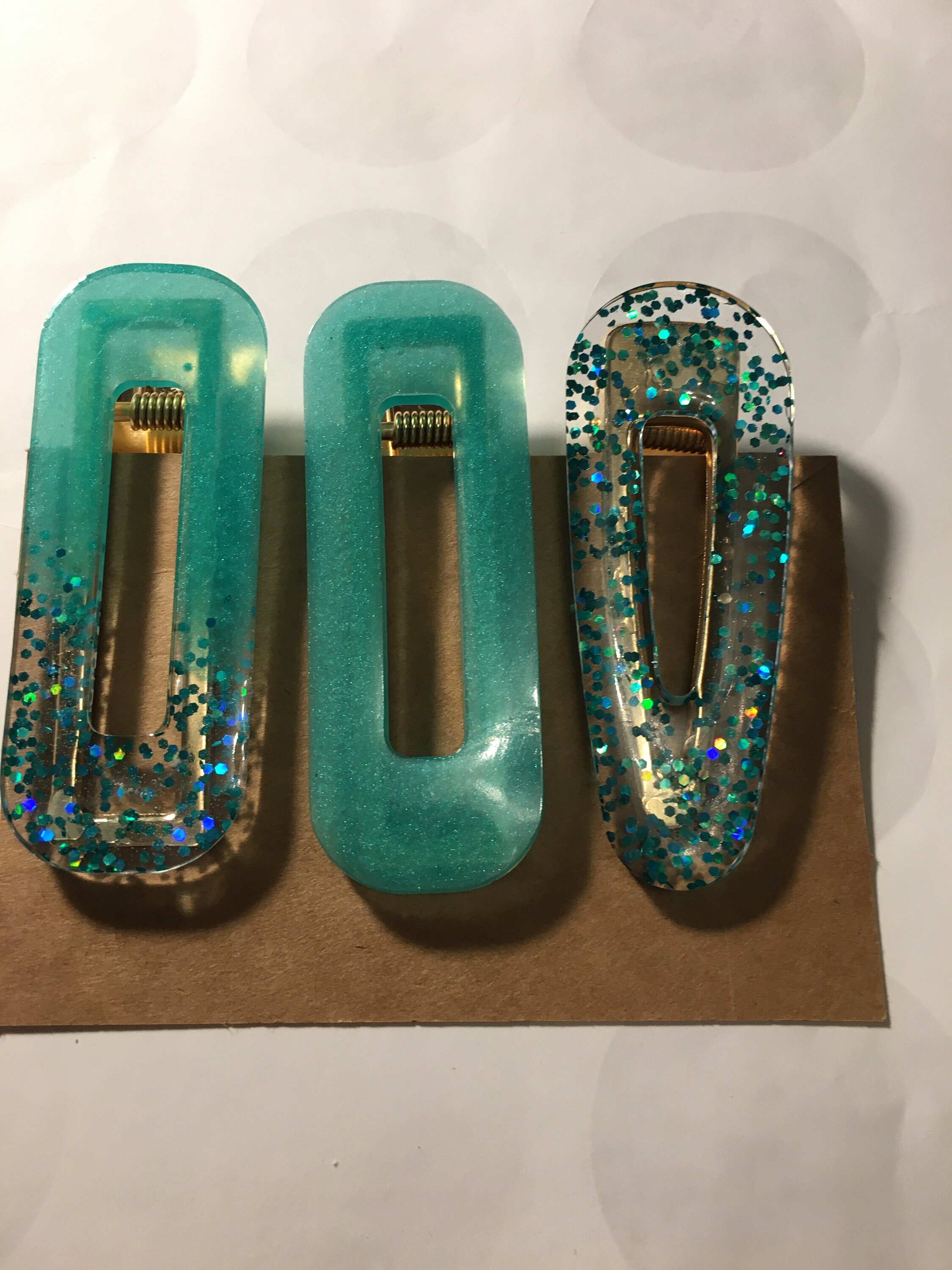 Handmade resin hair clips Etsy