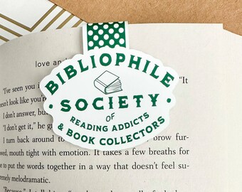 Bibliophile Society Magnetic Bookmark - Bookish Magnetic Bookmark - Book Lover Gift - Cute Magnetic Bookmark - Reader - Book Club