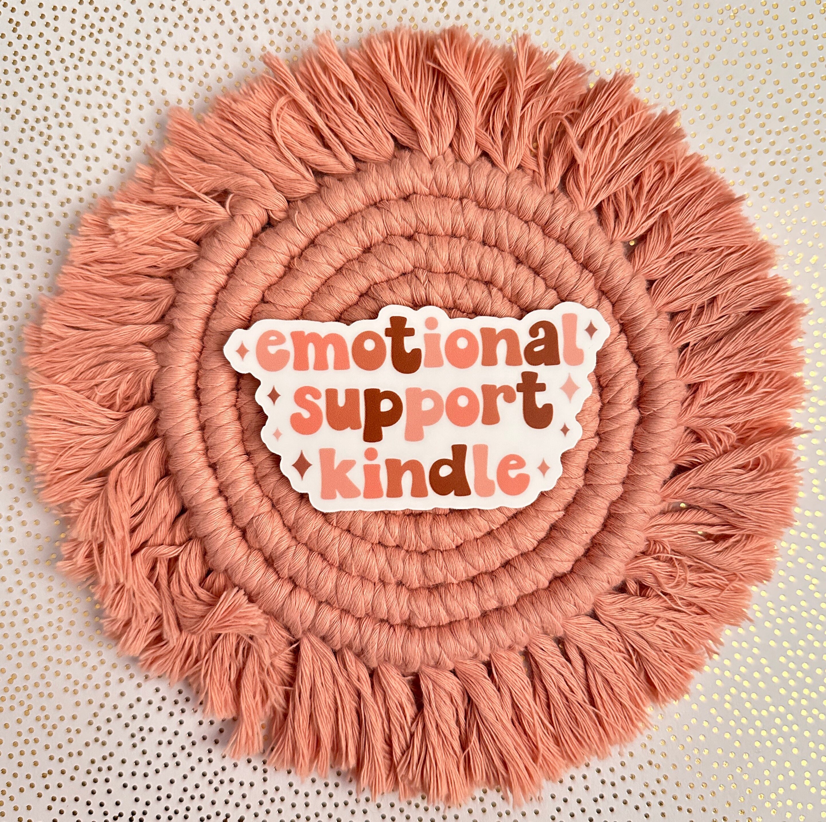 Emotional Support Kindle Vinyl Sticker, Book Lover Sticker Decal ...