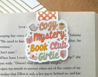 Cozy Mystery Book Club Girlie Magnetic Bookmark, Book Lover Cute Magnetic Bookmark, Book Club Gift, Romance Readers, Bookworm, Bookish Gift
