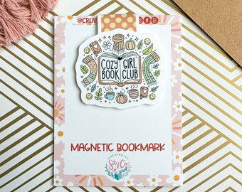 Cozy Girl Book Club Magnetic Bookmark - Bookish Gift - Book Lover Gift - Cute Magnetic Bookmark - Book Club Gift - Bookworm