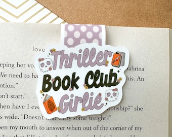Thriller Book Club Girlie Magnetic Bookmark, Book Lover Cute Magnetic Bookmark, Book Club Gift, Romance Readers, Bookworm, Bookish Gift
