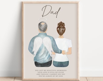 DAD MEMORIAL PRINT, In Loving Memory, Remembrance Gift, Dad In Heaven, Family Loss Gift, Bereavement Gift, Loss of dad, Loss of father gift