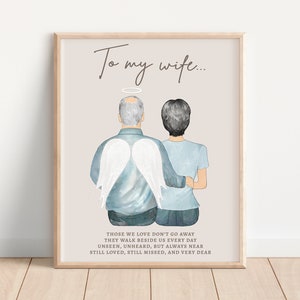 EHEMANN MEMORIAL PRINT, Verlust des Ehepartner Geschenk, personalisierte Frau Sympathie Geschenk, vom Ehemann im Himmel, Ehepartner Erinnerung, Witwe Geschenkidee