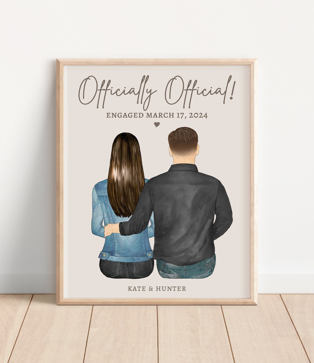 Einzigartiges Geschenk zur Verlobung, Verlobungsfeier Geschenk, Portrait für Verlobtes Paar