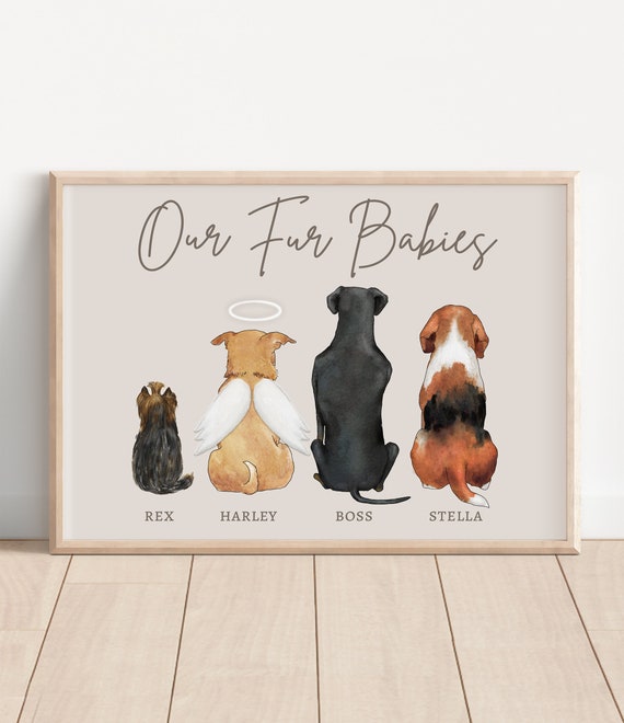 Personalized Gift for Pet Lovers Family Custom Dog Owner Gift Family Pet Portrait Dog Owner Family Pet Gift Idea Our Fur Babies Print Etsy