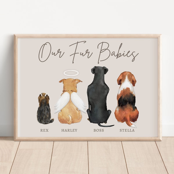 Personalized Gift for Pet lovers & family, Dog lover gift, Family portrait,Dog Owner, Pet Portrait, Christmas Gift for mom, Family pet gifts