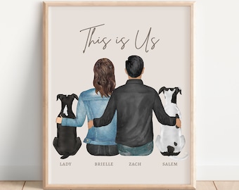 Personalized Couples Gift, Valentines Gift, Boyfriend Gift, Anniversary Gift, Gift for Him, Gift for Her, Girlfriend Gift, Family Print, Pet