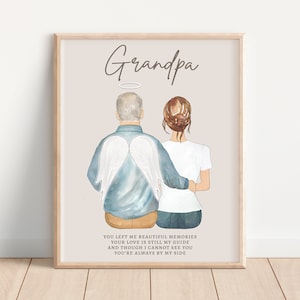 GRANDPARENT ERINNERUNGSGESCHENK, Sympathie Idee, Opa Engel im Himmel, Großvater Verlust, Geschenk für Enkelin Enkelkind, Opa verstorben