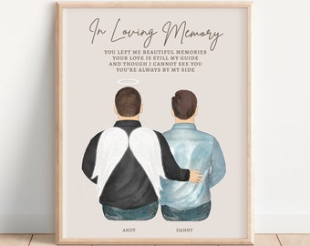 COUSIN LOSS GIFT, Personalized Memorial, Grief Gift, Cousin Sympathy Gift, In Loving Memory, Cousin in Heaven Portrait, Cousin Passed Away