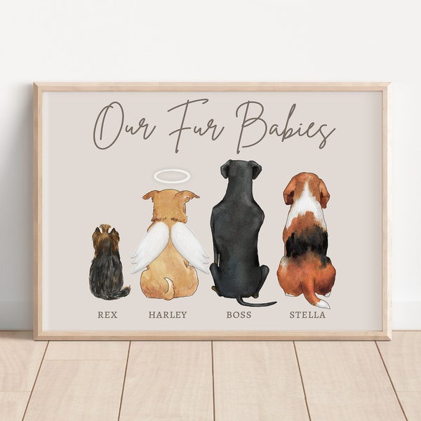 Personalized Dog Memorial Print, Pet Bereavement Gift, Sympathy Gift, Pet Memorial Gift For Dog Lover, Pet Lovers Gift, Dog in Heaven Gifts