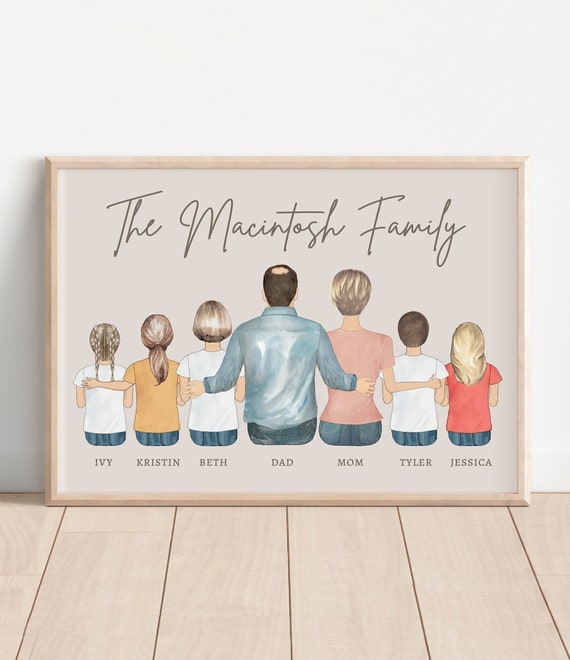 CUSTOM FAMILY PRINT, Personalized Portrait, Birthday Gift From kids, Custom Digital Art, Unique Gift Idea Mom Dad Parent Family, Keepsake