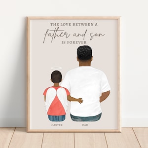 CHILD MEMORIAL PRINT, Parent Grief Gift, Loss of Son, Personalized Memorial Tribute, In Memory of Son, Dad Lost Child, To Father From Son