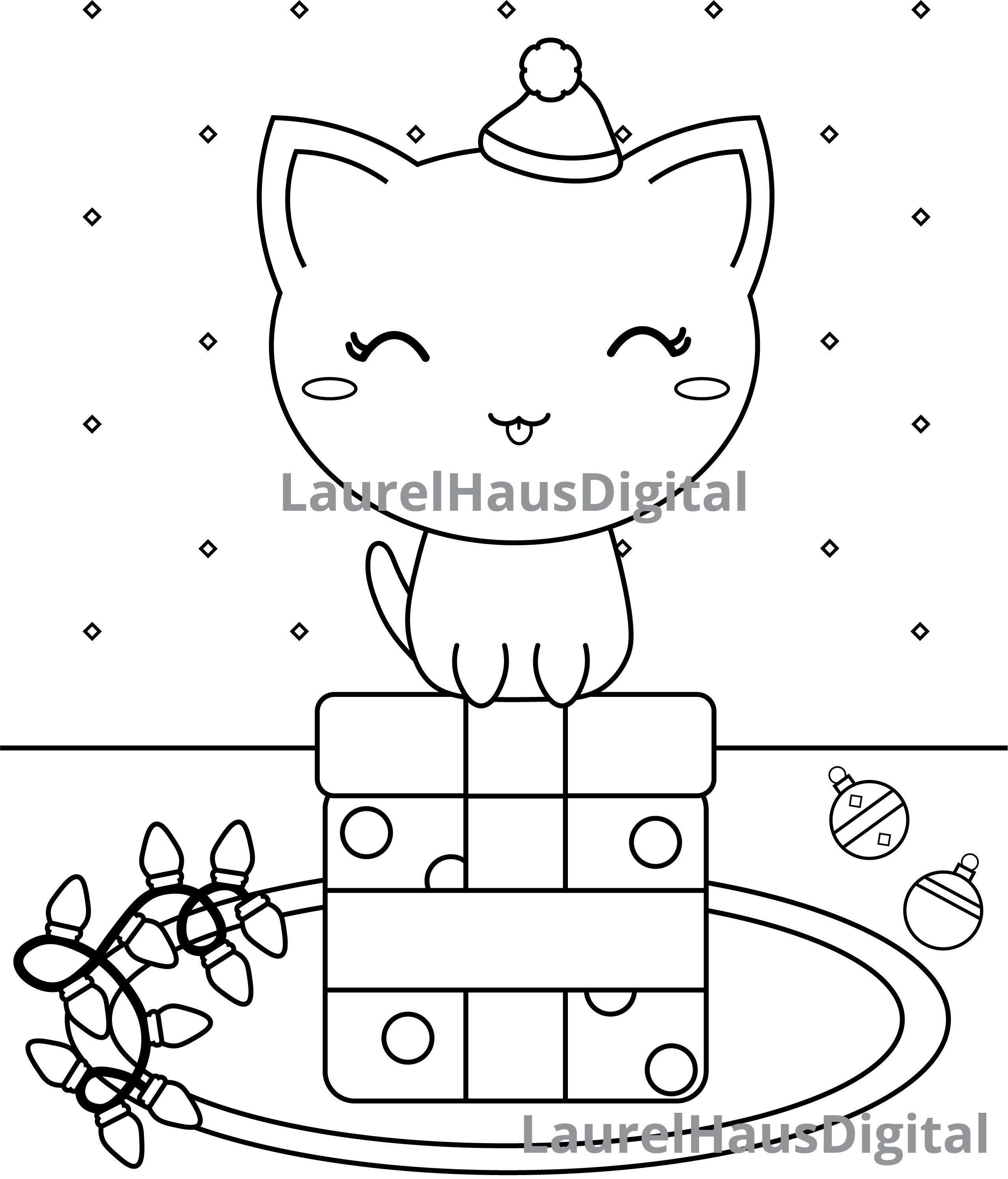 Kawaii Weihnachten Malvorlagen Kawaii Ausmalbilder für - Etsy.de