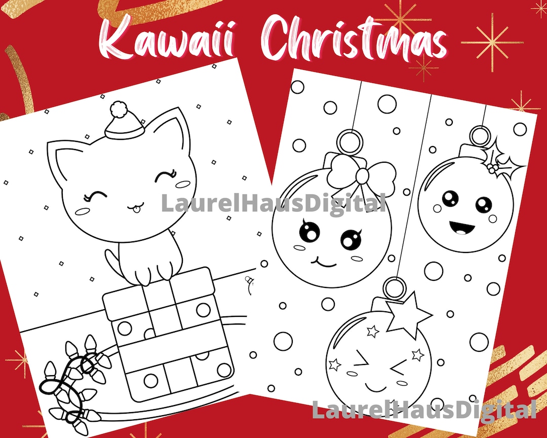 Kawaii Christmas Coloring Pages Kawaii Coloring for Adults and Kids