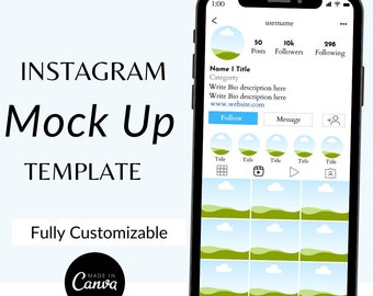 Instagram Mock-up in Canva | Customizable Template | Feed Content | Business Editable Mock-up | Branding| IG Post
