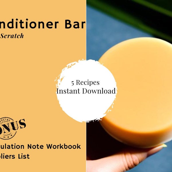 DIY Conditioner Bar Recipe| 5 Recipes | Handcrafted Conditioner Bar Recipes E-book - Digital Download