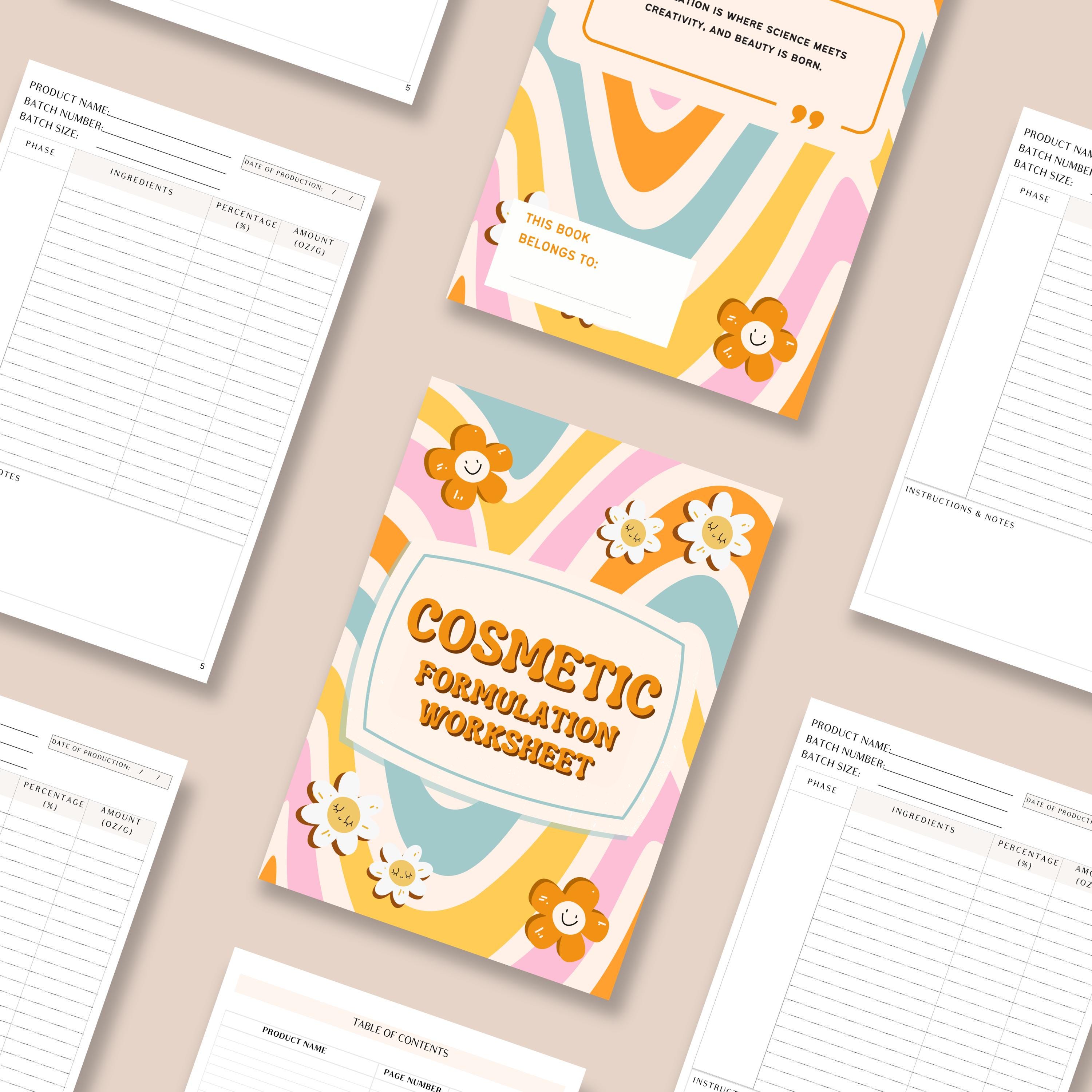 Infinity Formulation Template.pdf Cosmetic Formulation Worksheet | Printable DIY Skincare Recipe Template ...
