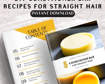 Conditioner Bar Recipes for Straight Hair | DIY Haircare eBook (Digital Download)