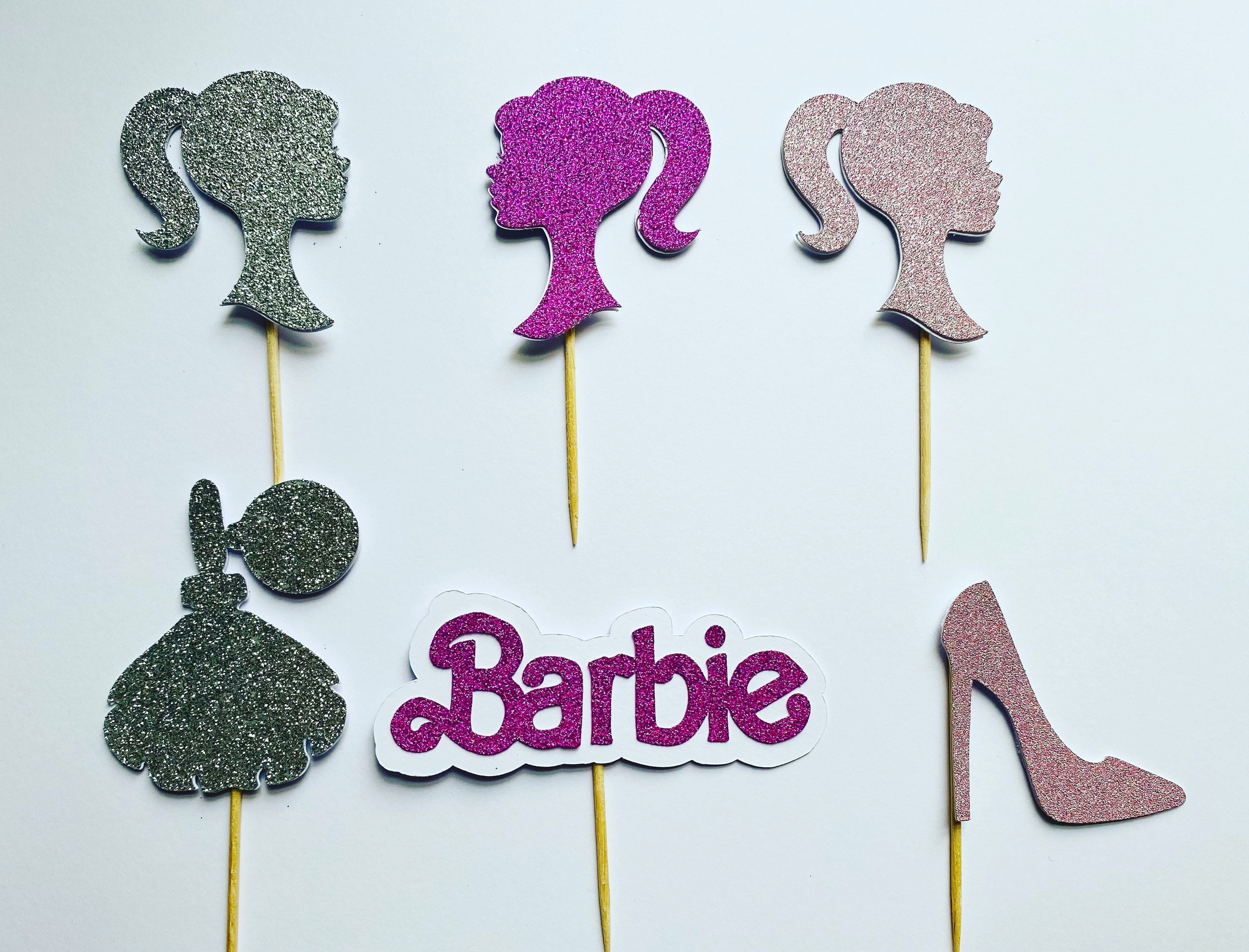 Handmade Barbie cupcake toppers | Etsy