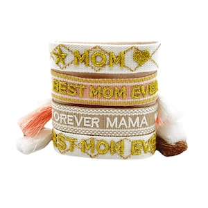 Mom Best Mom Ever Cotton Bracelet Woven Treaded Friendship Bracelet Bracelet Mother&#39;s Day Gift