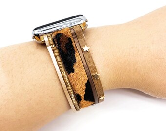 Animal Print Leather Apple Watch Band Leopard Print 38mm  display picture 2