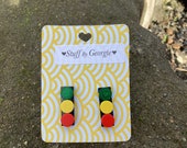 Brick Stoplight Earrings