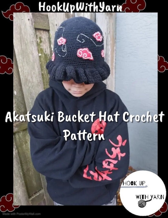 Akatsuki Crochet Bucket Hat Pattern Hookupwithyarn Etsy
