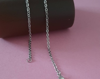 14"/16"/18"/20"/22"/24" Stainless Steel Chain (2mm) With Extender Chain Necklace DIY Jewellery Findings