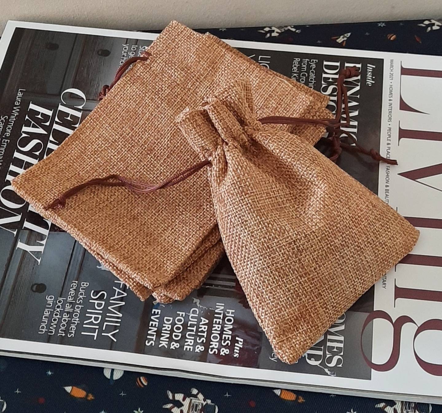 5 Burlap Jute Hessian Drawstring 1014cm Gift Bags for Etsy