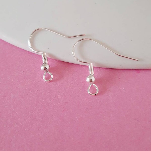 DIY 925 Stamped Sterling Silver Plated Fish Hooks Earwires Earrings Jewellery Findings